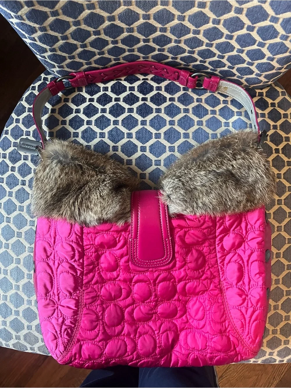 vintage coach pink shoulder bag